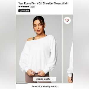 Fabletics off the shoulder sweatshirt
